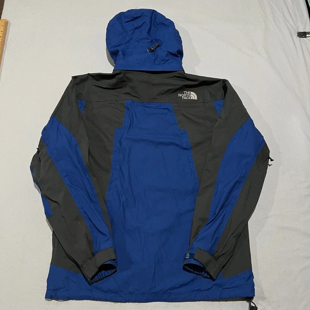 The North Face HyVent Mens Blue Grey Full Zip Hooded Windbreaker Jacket M